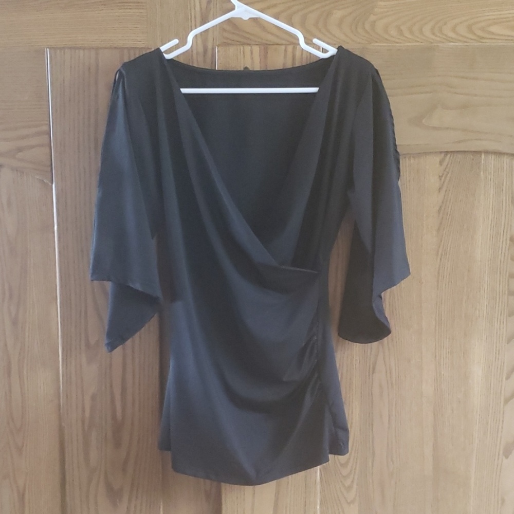 Black cold shoulder blouse